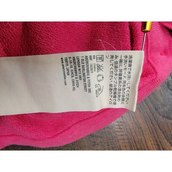 Abercrombie And Fitch One Button Cardigan Small Long Sleeve Logo Pink VTG 90's - Picture 12 of 12